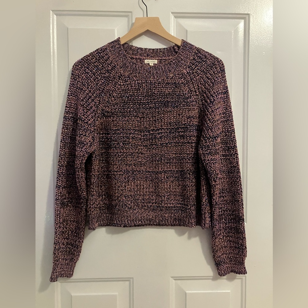 EN CREME -purple metallic knit sweater